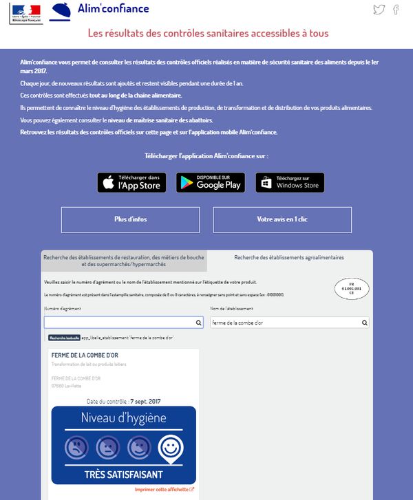 Site officiel Alim' Confiance